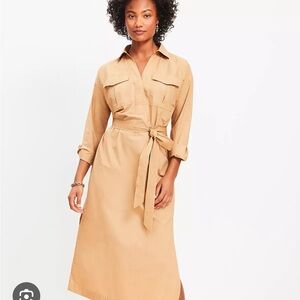 Ann Taylor Tan Midi Dress